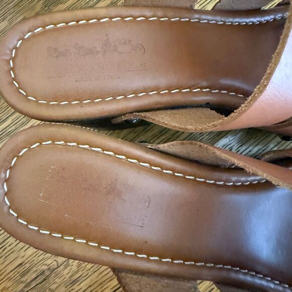 Coach And Four Vero Platform Sandal Brown Leather Studded Size 7.5 Boho - Picture 4 of 15